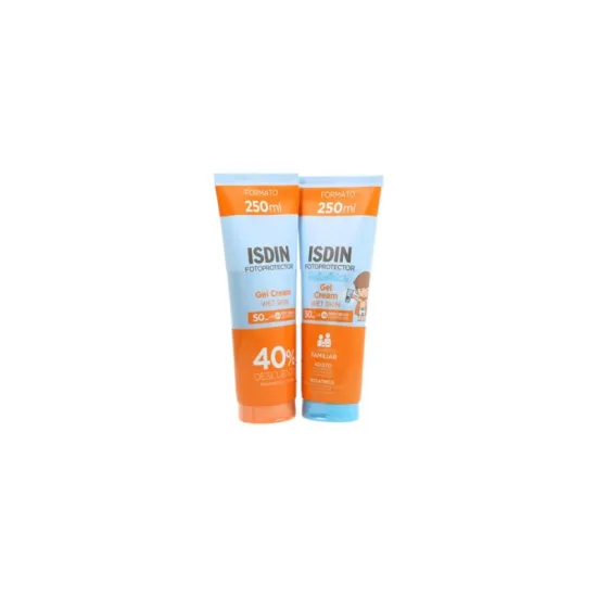 Isdin Pack Familiar Gel Crema SPF50+ 250ml + Pediatrics 250ml| Comprar