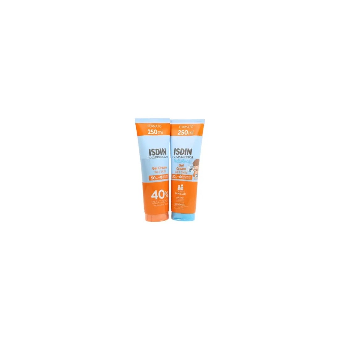 Isdin Pack Familiar Gel Crema SPF50+ 250ml + Pediatrics 250ml| Comprar