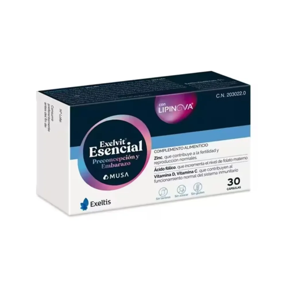 Exelvit Esencial 30 Capsulas Preconcepción y Embarazo