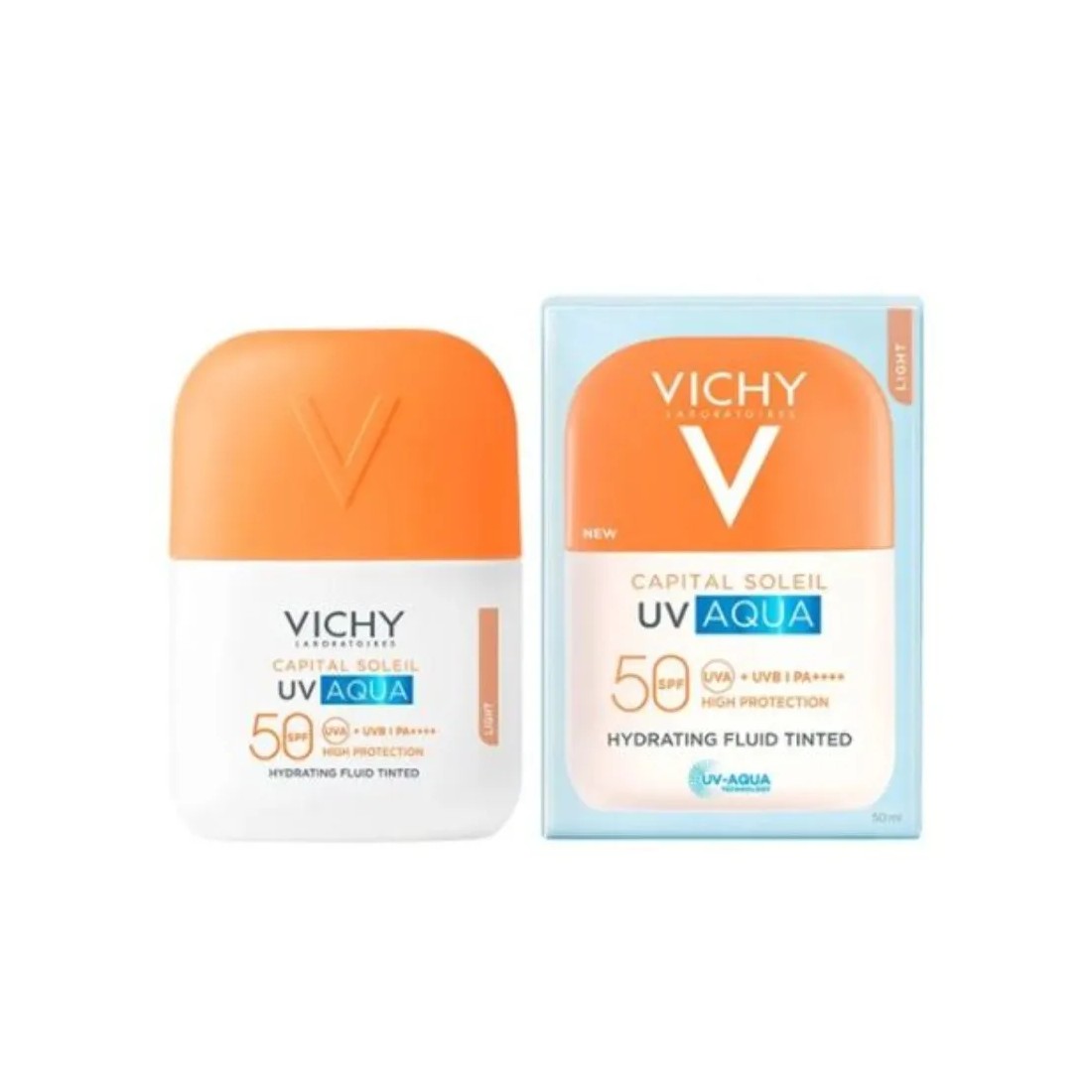 Vichy Capital Soleil Aqua Fluido SPF50 Tono Claro 50ml presentación