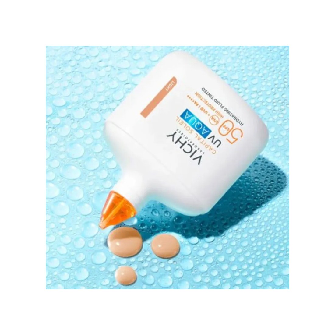 Vichy Capital Soleil Aqua Fluido SPF50 Tono Claro 50ml textura