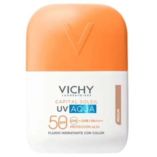 Vichy Capital Soleil Aqua Fluido SPF50 Tono Medio 50ml presentación