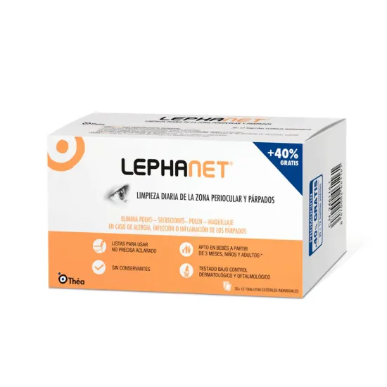 Lephanet 30 Toallitas Limpiadoras Ojos + 12 Gratis