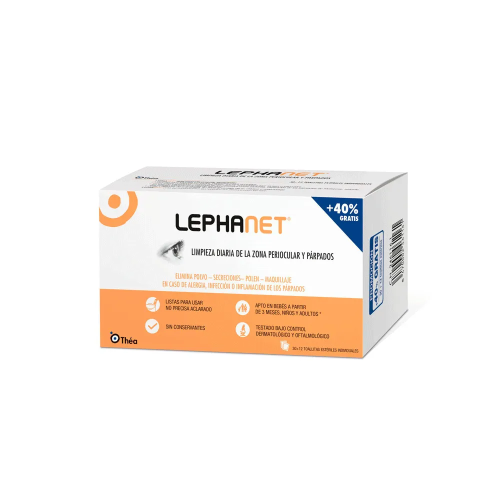 Lephanet 30 Toallitas Limpiadoras Ojos + 12 Gratis
