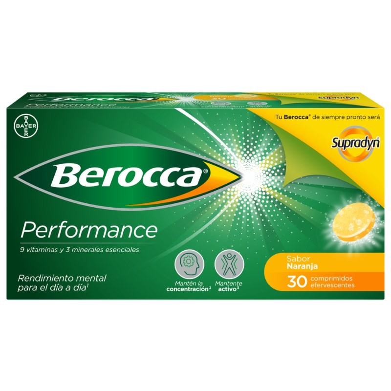 Berocca Performance Efervescentes Sabor Naranja 30 Comprimidos