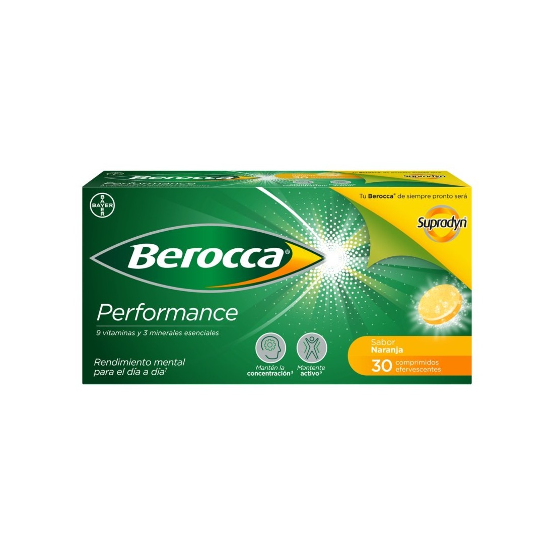 Berocca Performance Efervescentes Sabor Naranja 30 Comprimidos