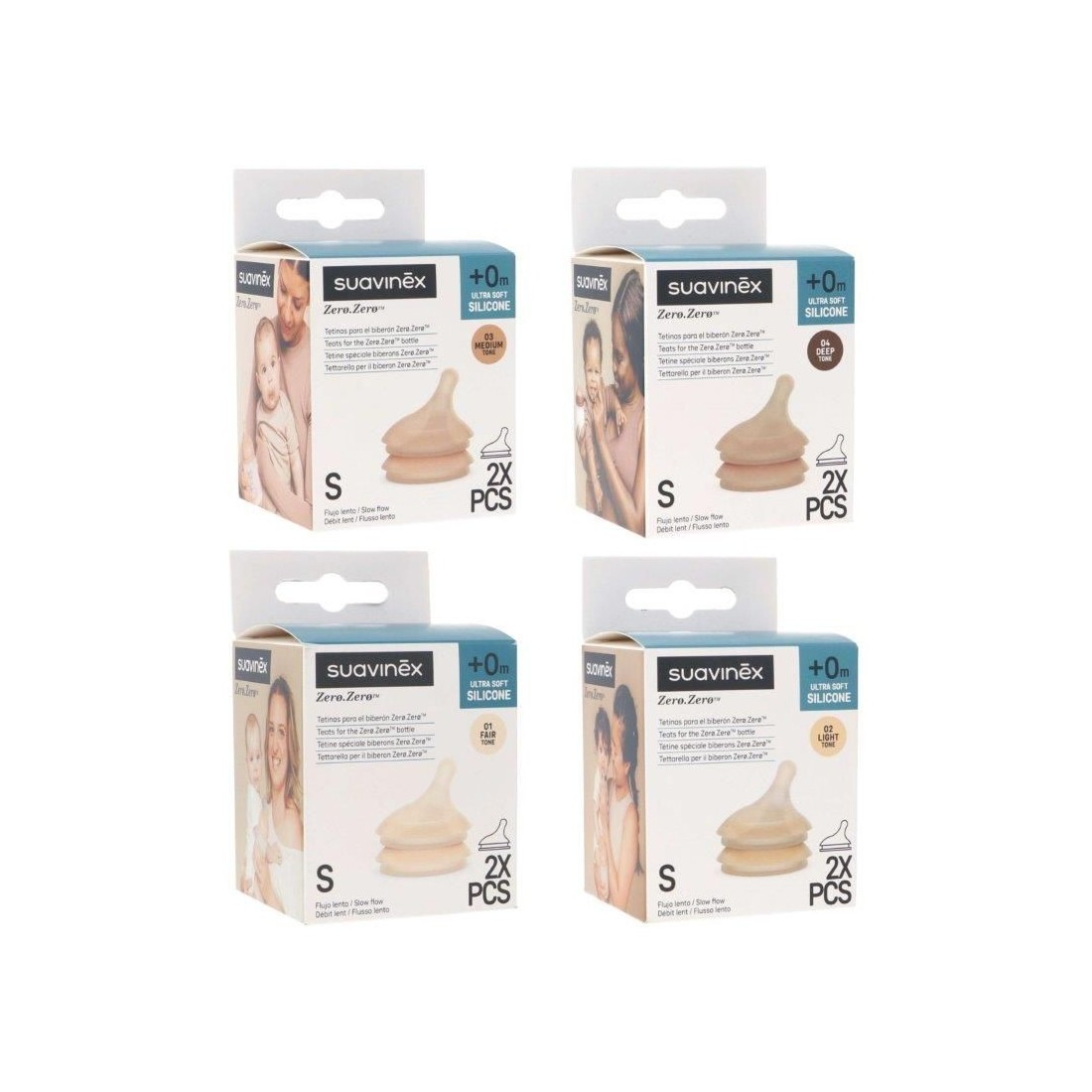 Suavinex Tetina Silicona Flujo S 0m+ 2 Unidades | Bebé