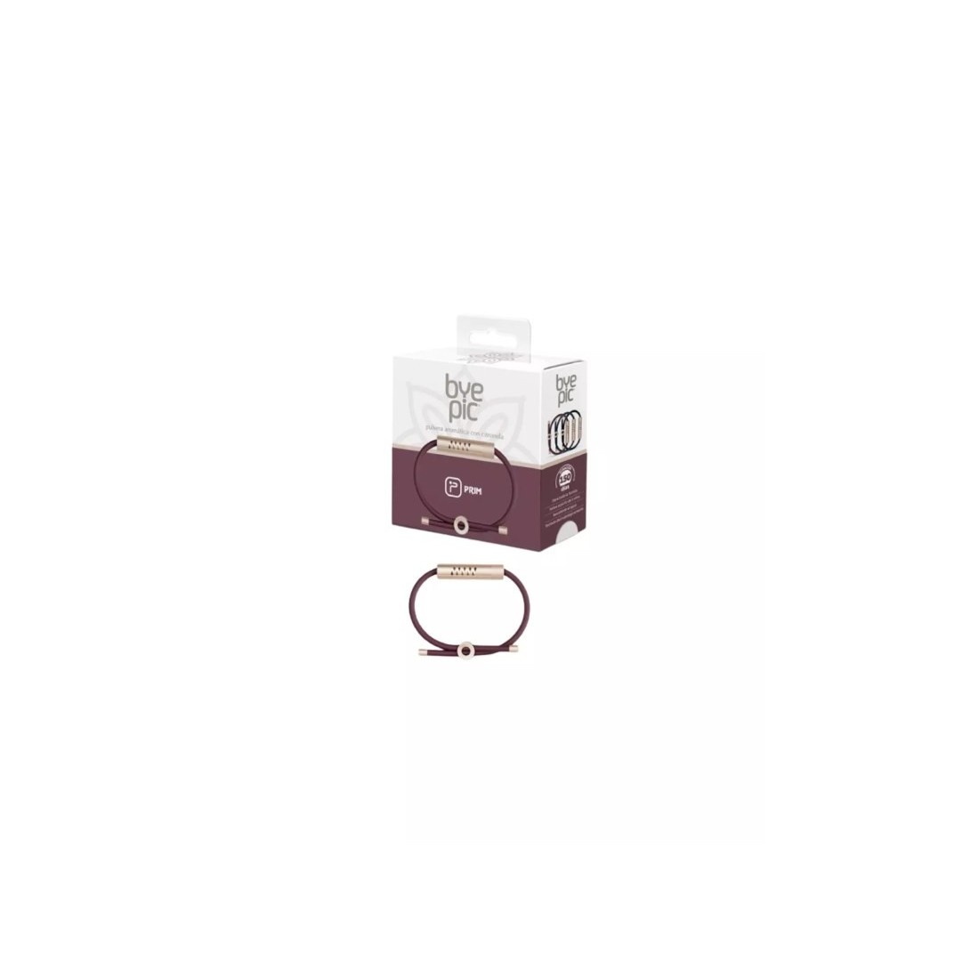 Prim ByePic Pulsera Citronela Cordón Burdeo