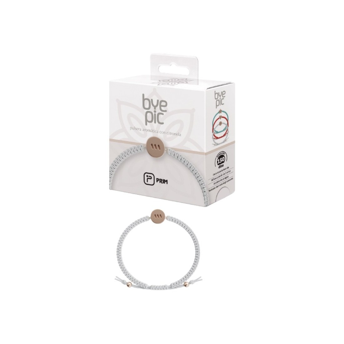 Prim ByePic Pulsera Citronela Nudo Círculo Blanco