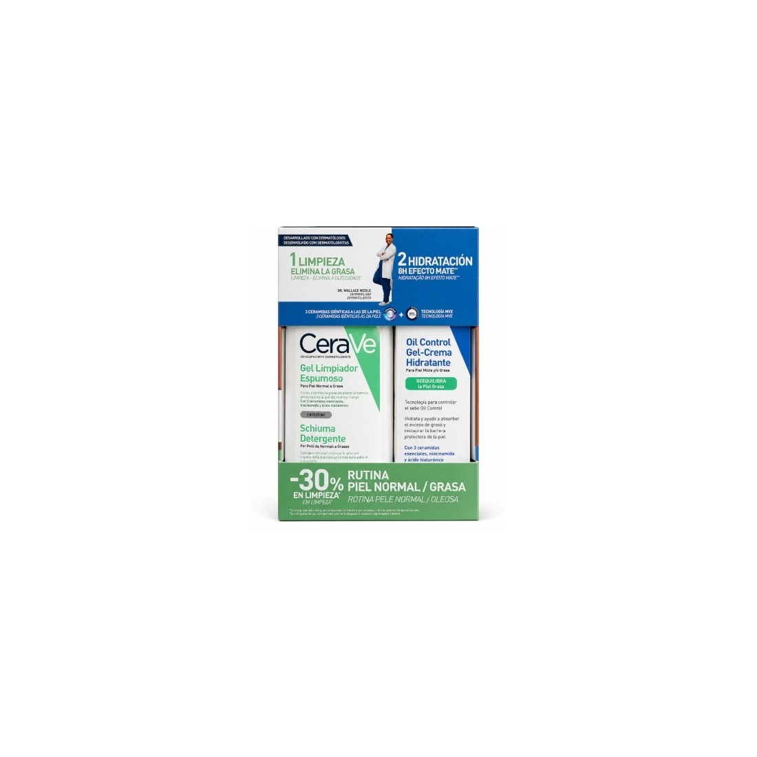 Cerave Pack Limpiador Espumoso 236ml + Oil Control Gel Cream 52ml