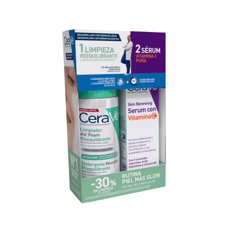 Cerave Pack Air Foam 148ml + Sérum Vitamina C 30ml