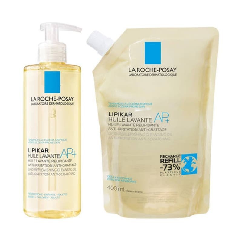 La Roche-Posay Pack Lipikar AP+ Aceite de Ducha Relipidizante 400ml + Recarga 400ml