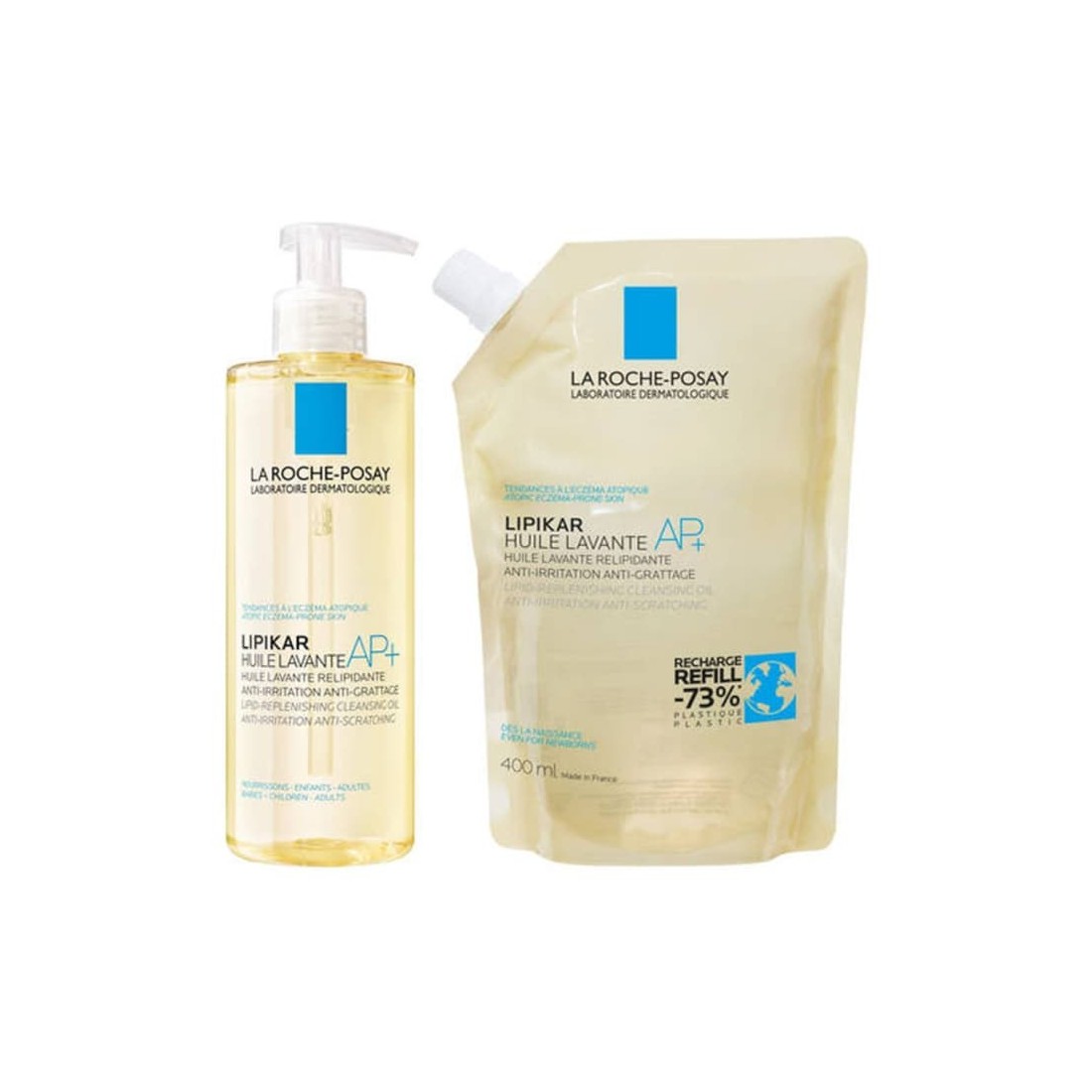 La Roche-Posay Pack Lipikar AP+ Aceite de Ducha Relipidizante 400ml + Recarga 400ml