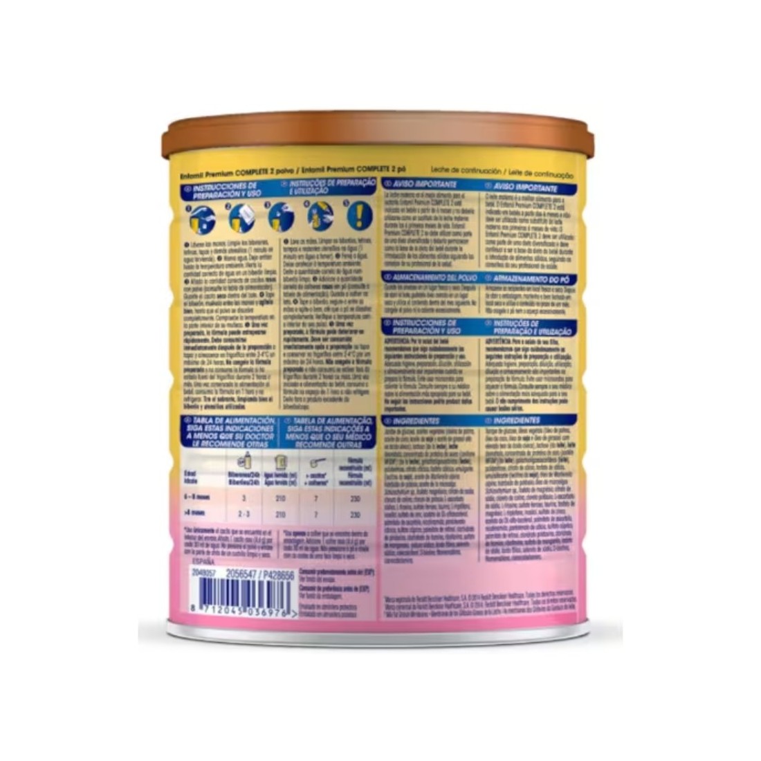 Enfamil 2 Premium Complete 800g TRASERA