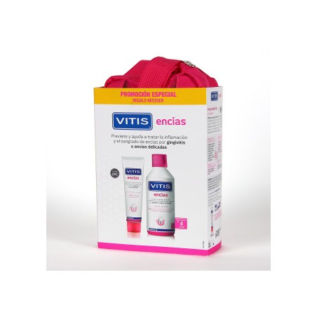 Vitis Encías Pack Colutorio + Pasta + Neceser Regalo
