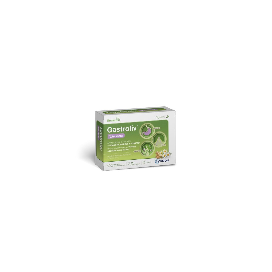 Normon Bensania Gastroliv Náuseas 30 Comprimidos