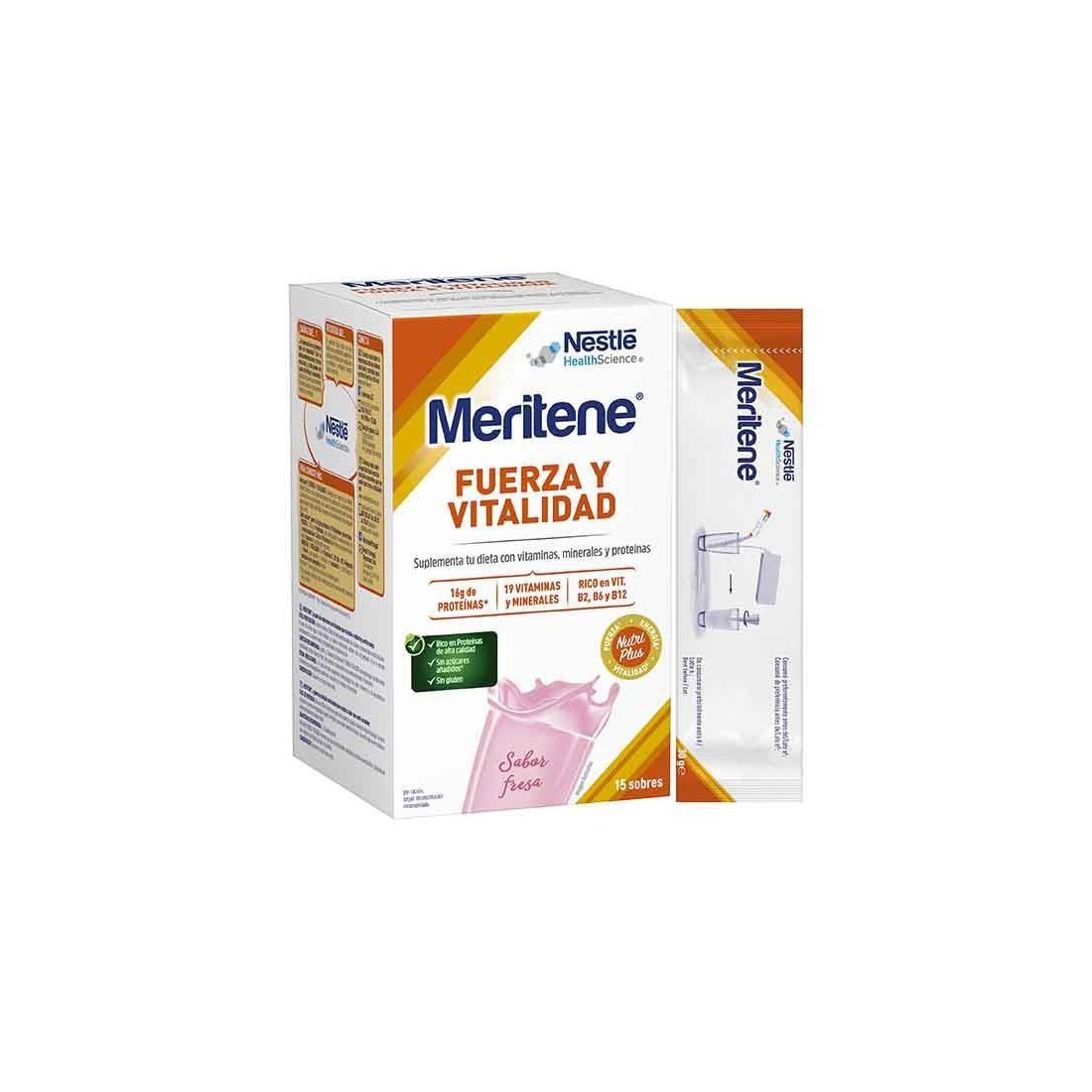 Compra Meritene Fresa 15 Sobres al mejor precio | Más Parafarmacia