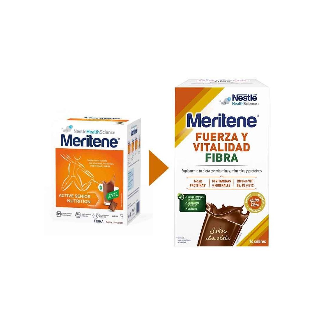 Compra Meritene Fibra Chocolate 14 Sobres X 35 Gramos al mejor precio | Más Parafarmacia