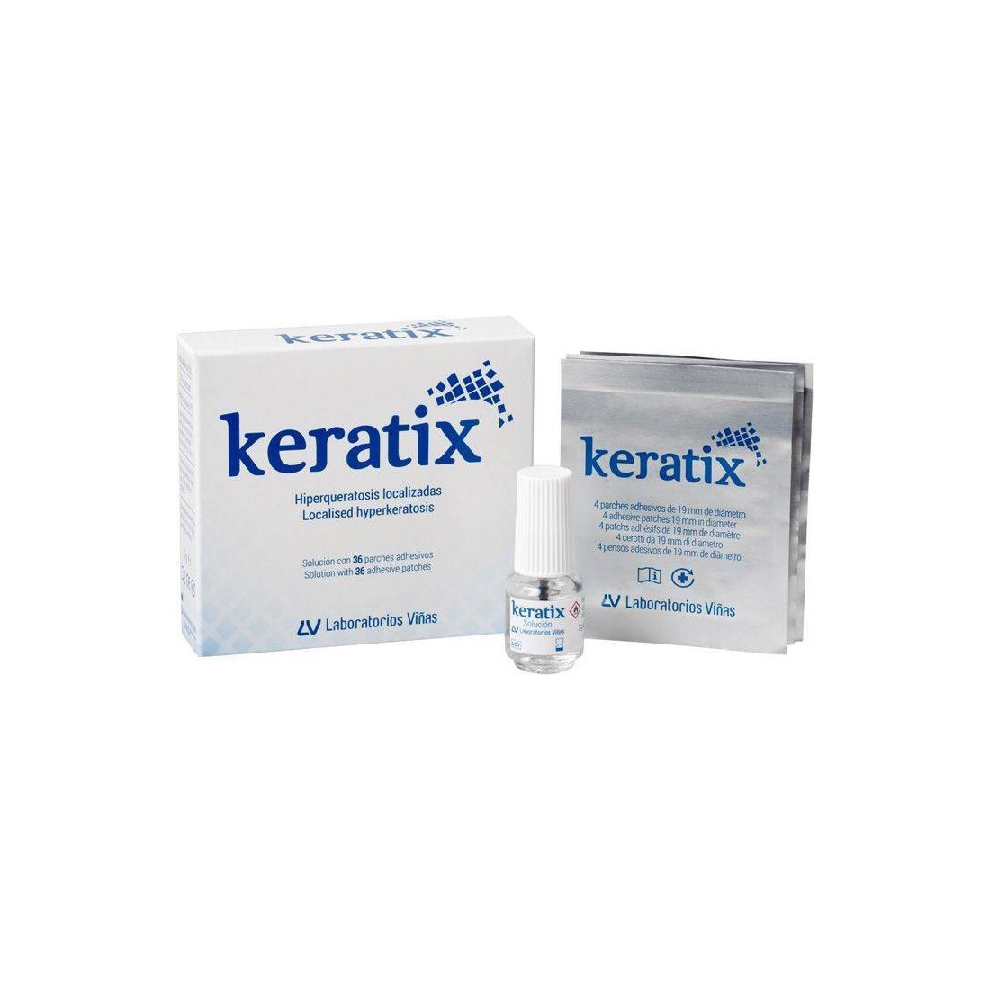 Compra Keratix Solucion Mas 36 Parches 19 MM 3 Gramos al mejor precio | Más Parafarmacia