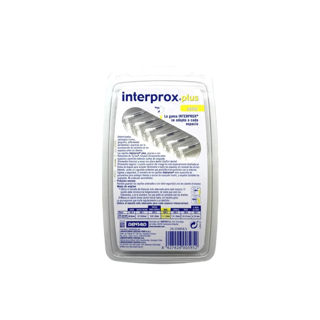 Interprox Plus 2G Mini Blister 6 reverso