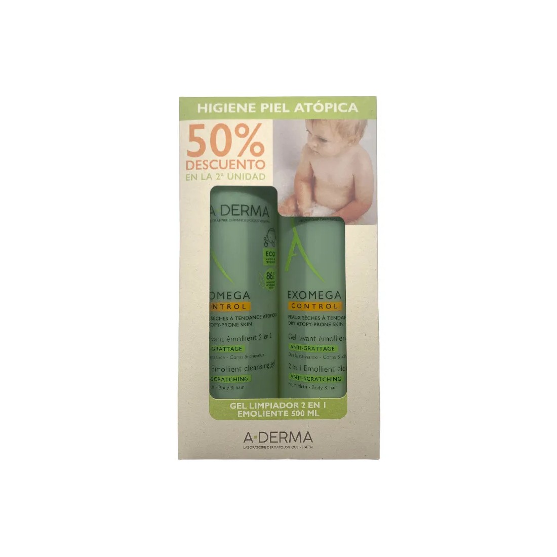 Compra Aderma Exomega Control Duo Gel 2 en 1 al mejor precio | Más Parafarmacia