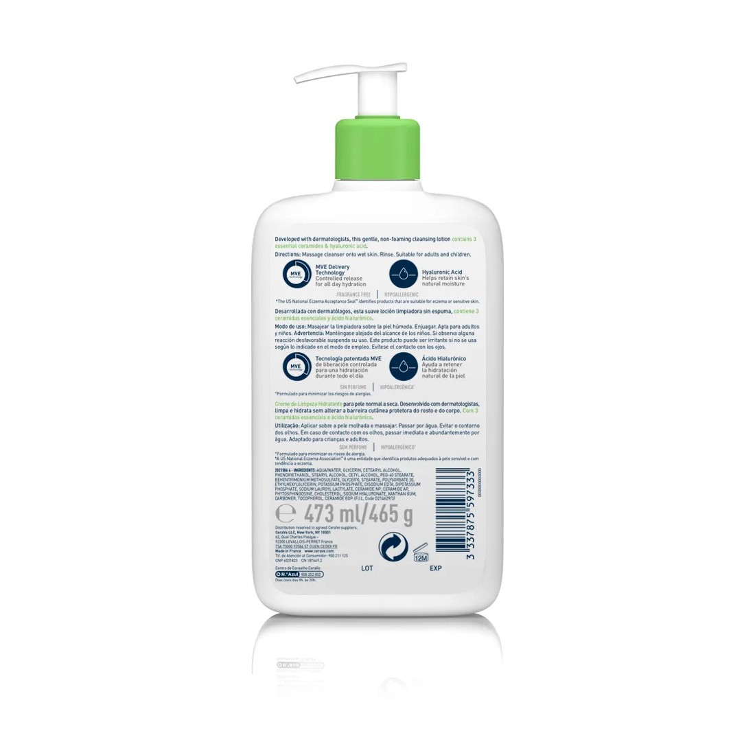 imagen cerave limpiadora hidratante reverso