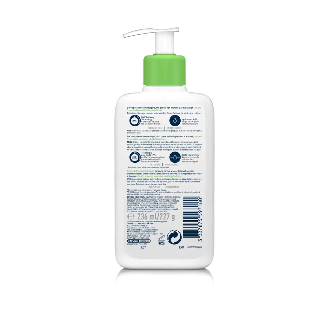 Compra Cerave Limpiadora Hidratante 236 ml al mejor precio | Más Parafarmacia