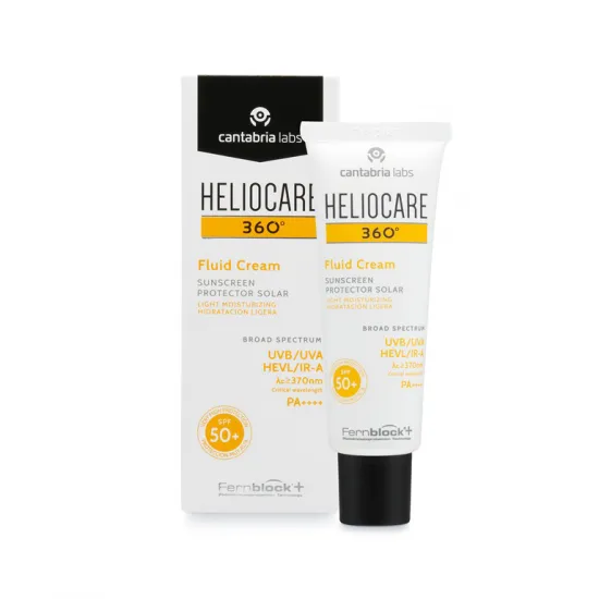 Imagen Heliocare 360 Fluid Cream Envase y Producto