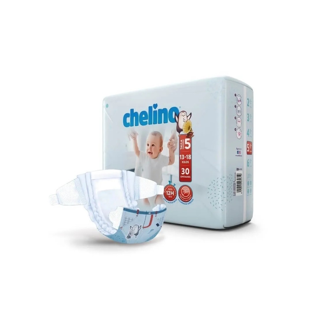 Chelino Pañal Talla 5 13-18 Kg 30 Unidades