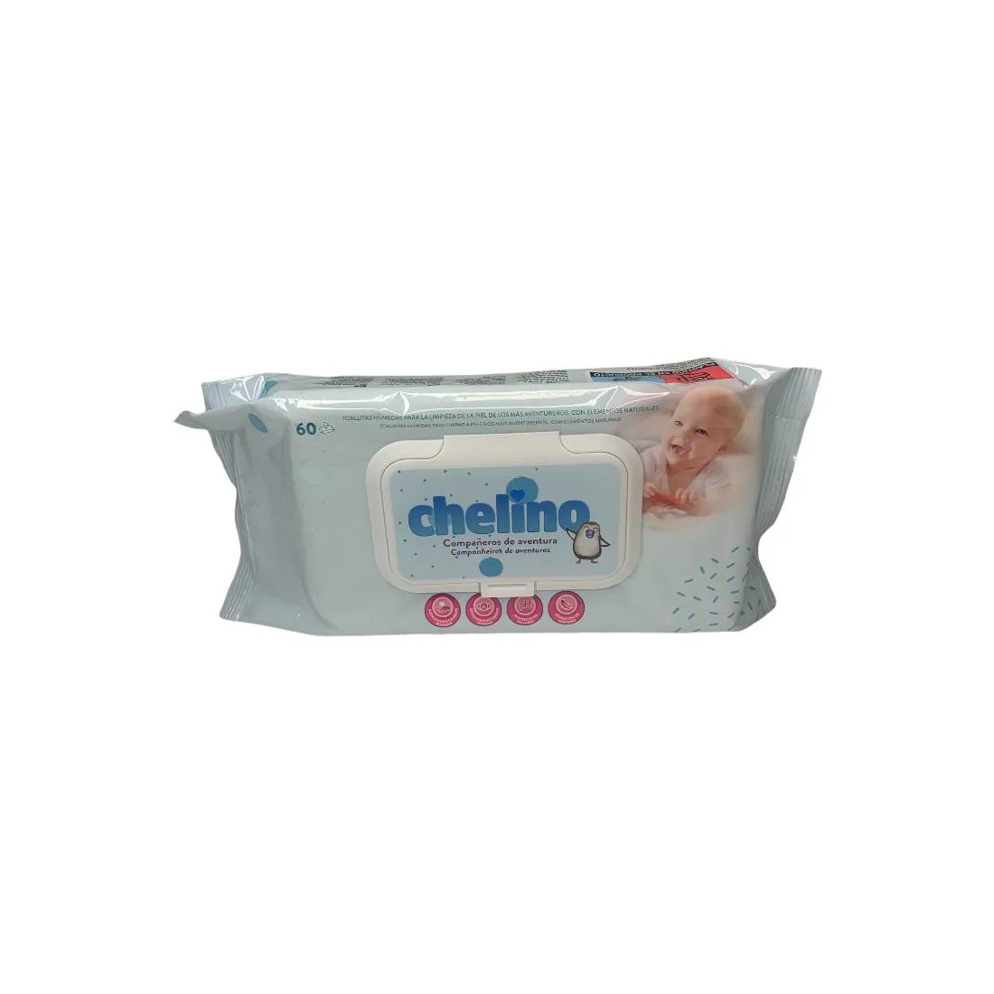 Chelino Toallitas Dermo Sensitive 60 Unidades envase