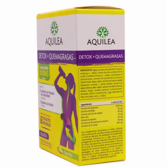 Aquilea Detox + Quemagrasas 10 Sticks ingredientes