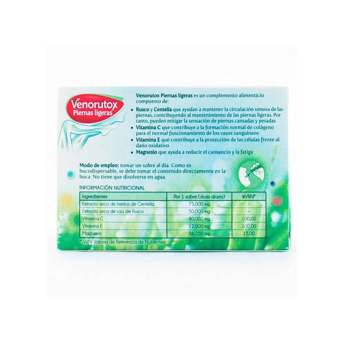 Venorutox Piernas Ligeras 20 Sobres información nutricional