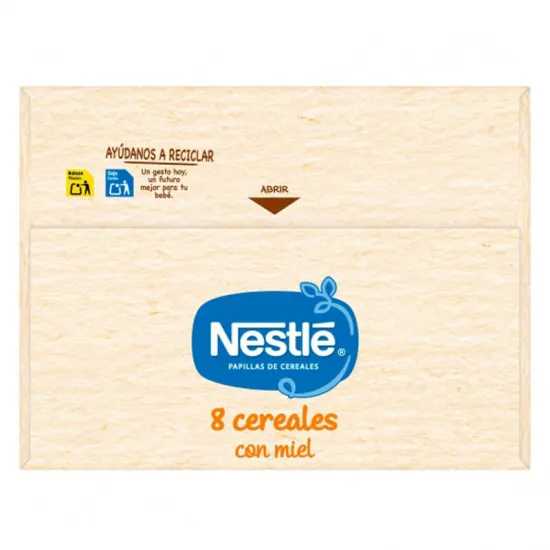 Nestle Papilla 8 Cereales Con Miel Etapa 2 +6M 600 Gramos apertura