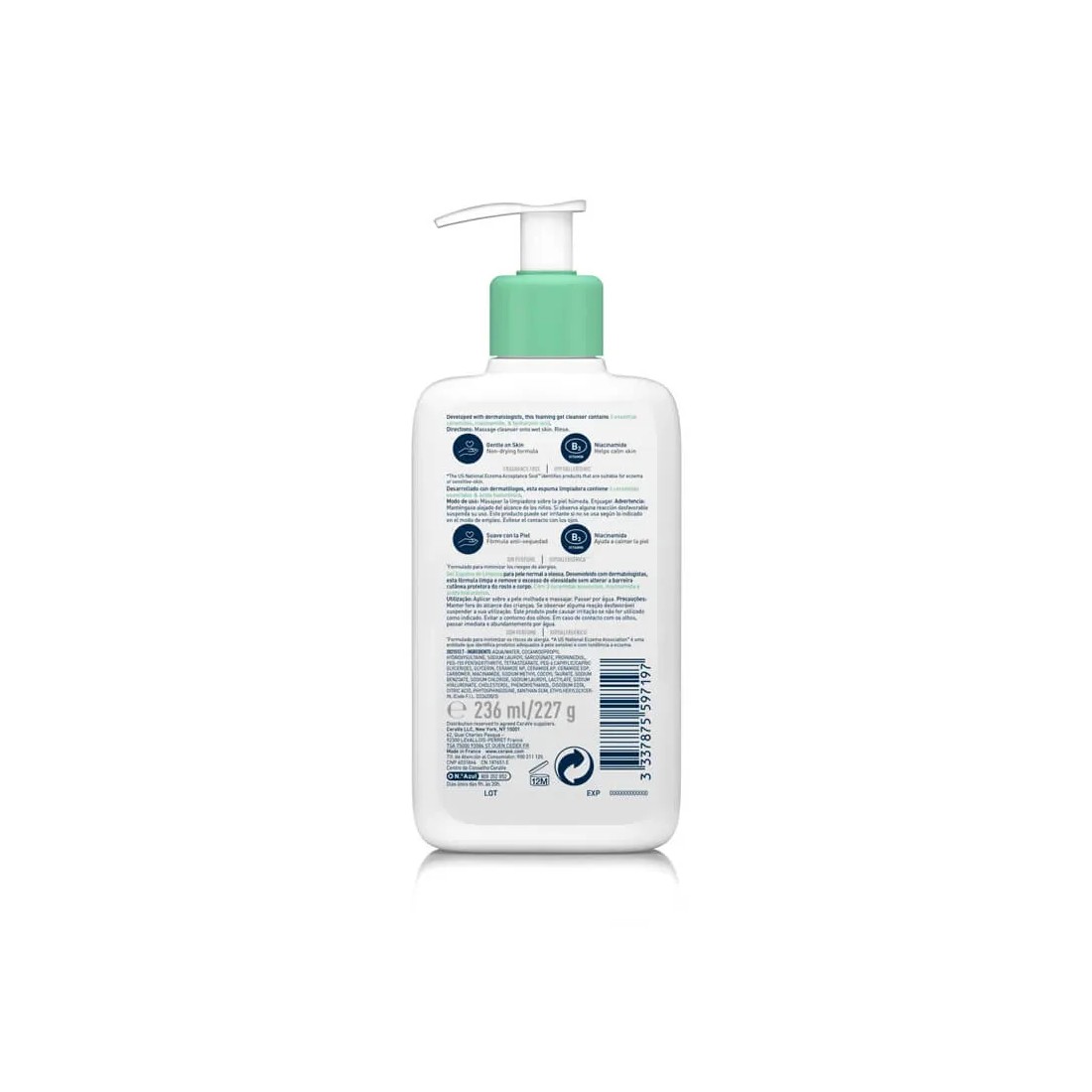 Cerave Gel Limpiador Espumoso 236ml ingredientes