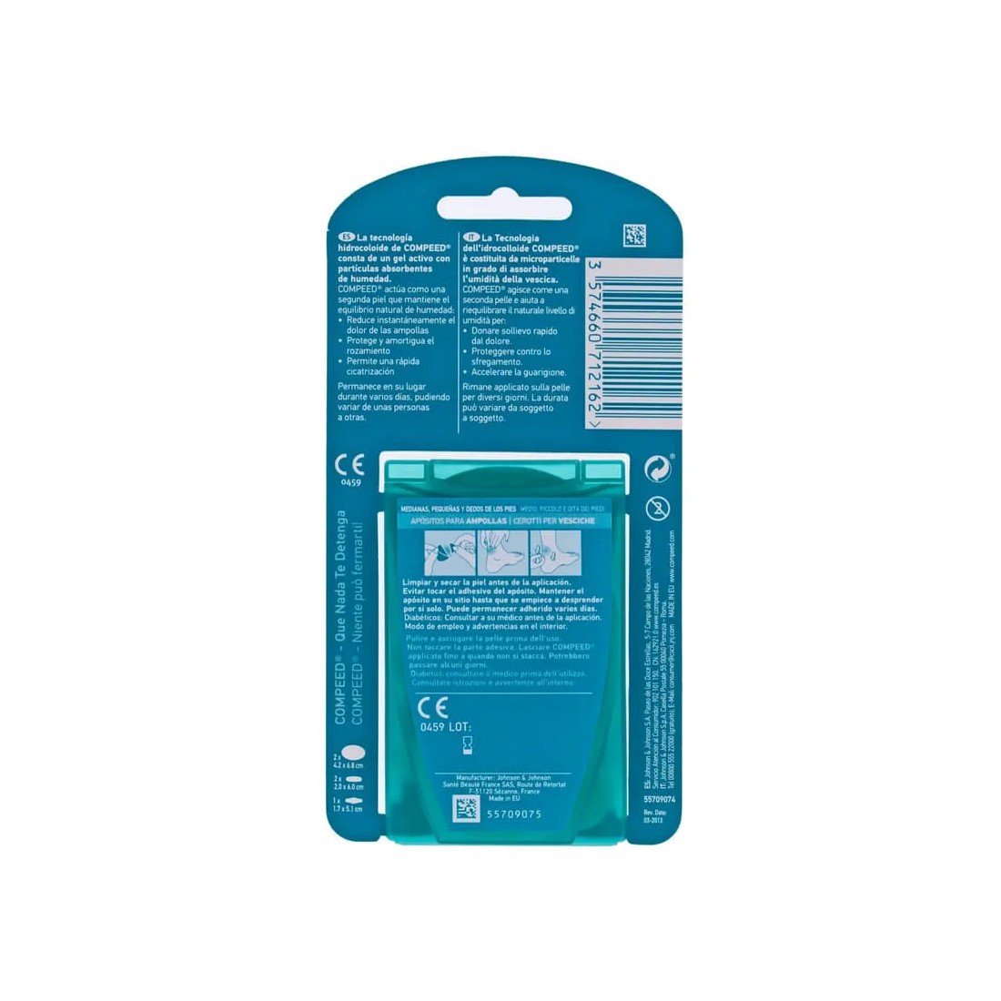 Compeed Apositos Ampollas Medianas 5 Unidades reverso