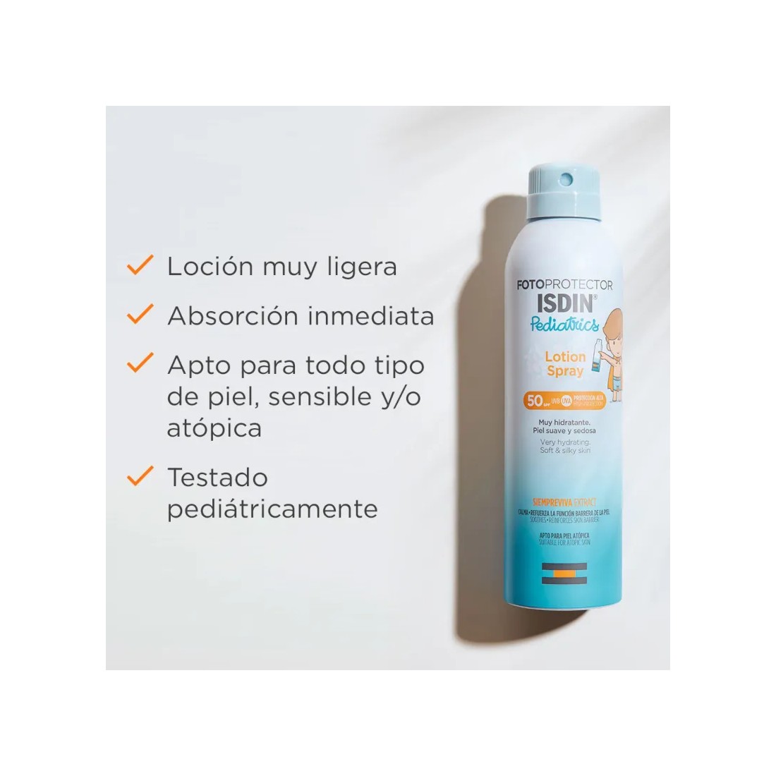 Fotoprotector Pediatrico Locion Spray SPF50+ 200 Ml beneficios