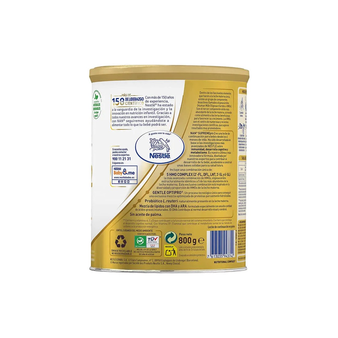 Nestle Nan Supreme 2 800 gr detalles