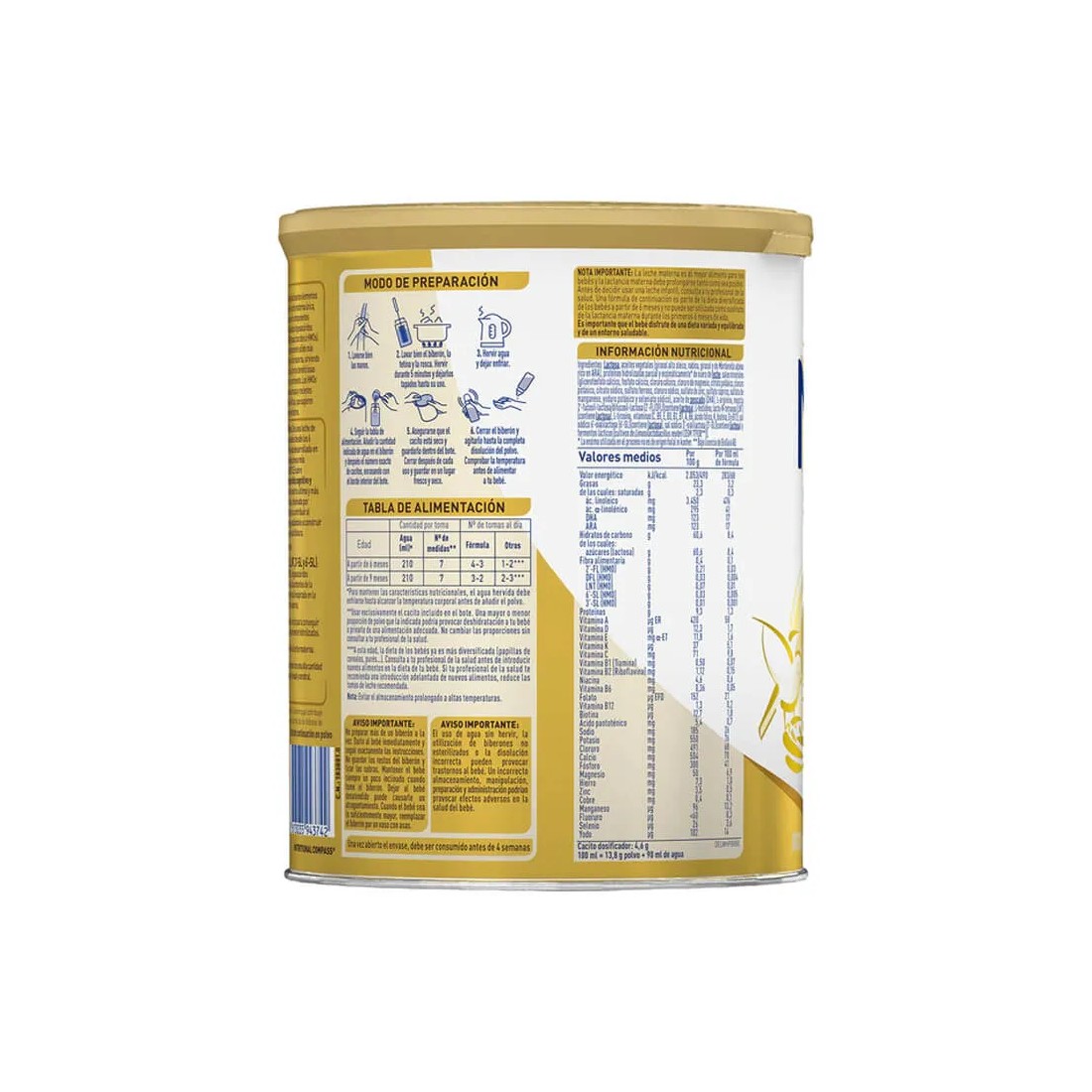 Nestle Nan Supreme 2 800 gr valor nutricional