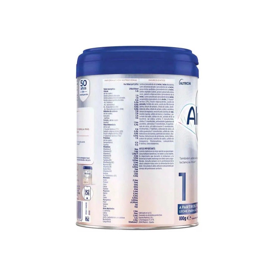 Almiron Profutura 2 DuoBiotik 800 Gramos información nutricional