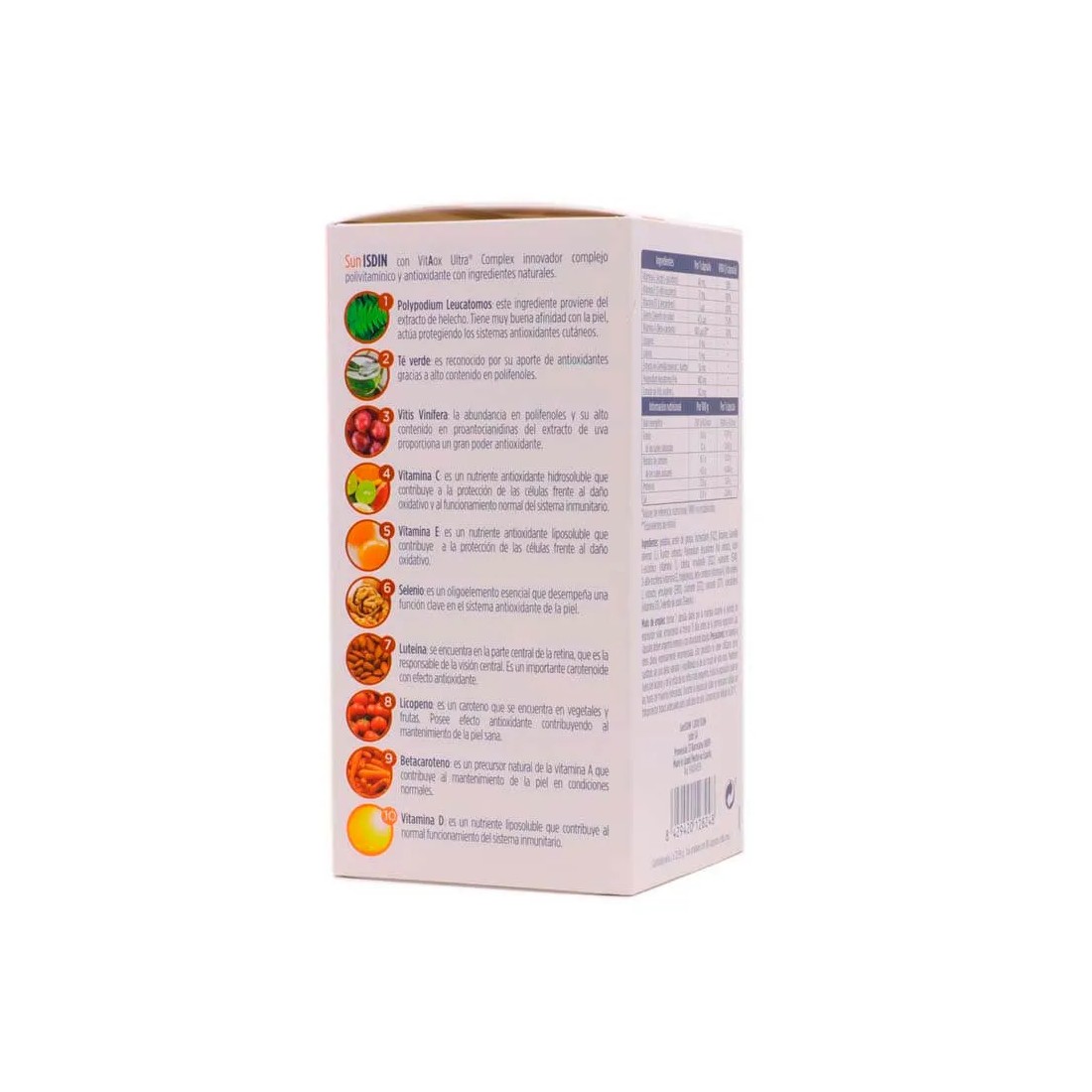 Isdin Sunisdin Oral Duplo 2X30 Capsulas ingredientes