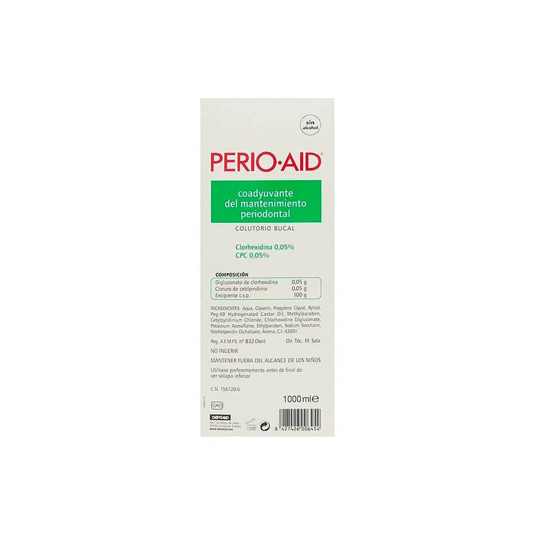 Perio Aid Mantenimiento Colutorio 1000 ml composición
