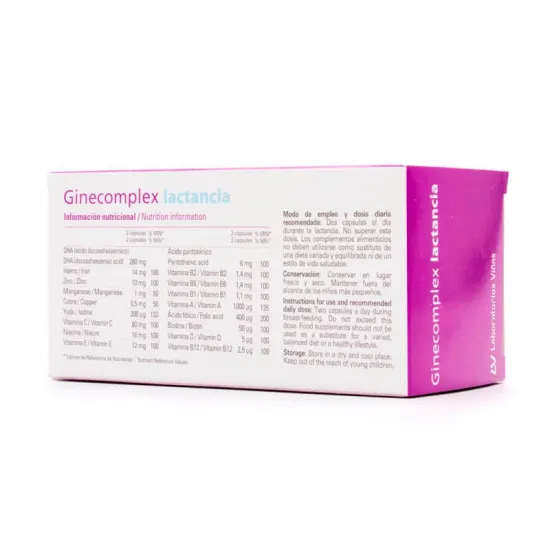 Ginecomplex Lactancia 60 Capsulas información nutricional