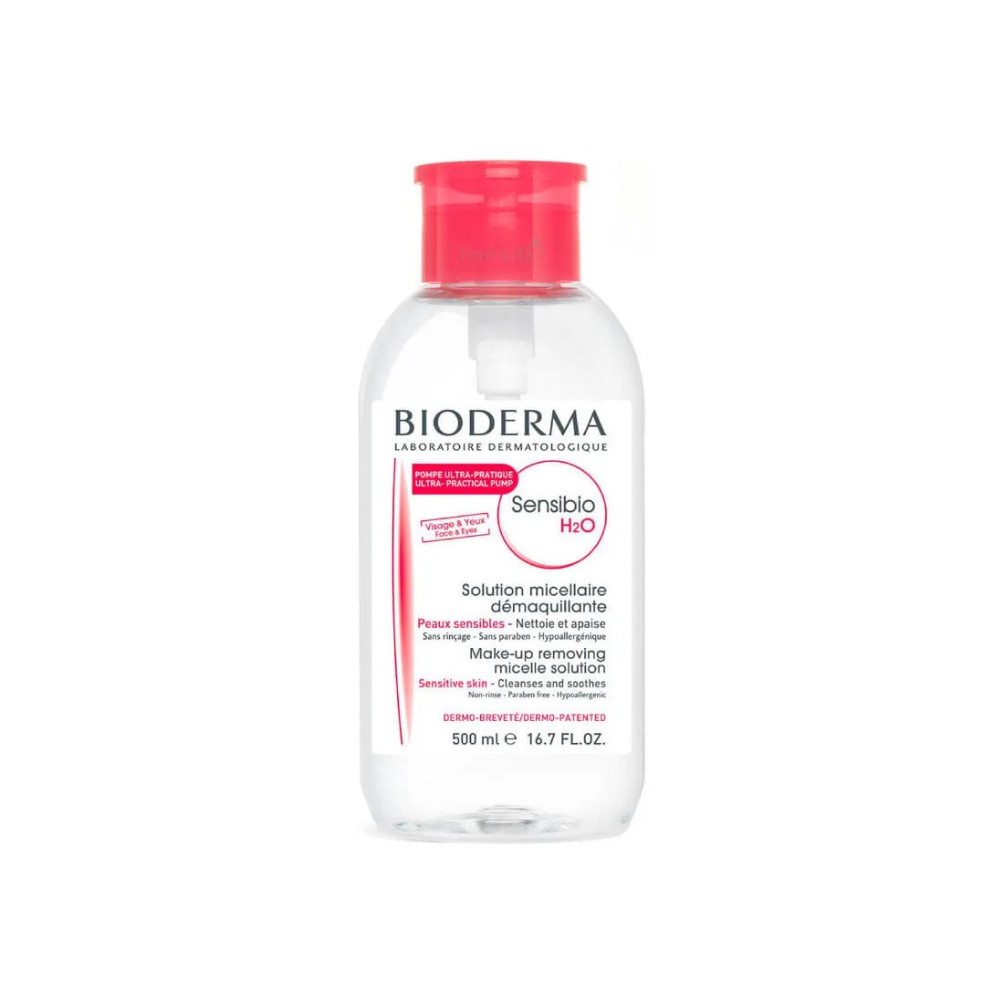 Bioderma Sensibio H2o Solución Micelar Pieles Sensibles Bomba Dosificadora 500 Ml