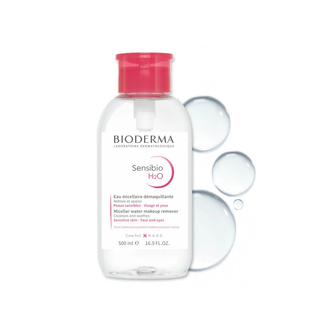 Bioderma Sensibio H2o Solución Micelar Pieles Sensibles Bomba Dosificadora 500 Ml textura