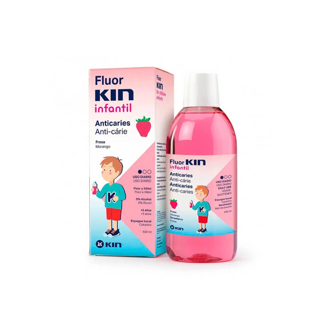 FluorKin Colutorio Infantil sabor Fresa 500 ml
