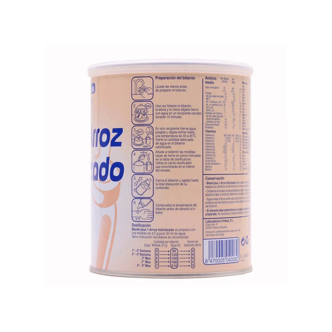 Blemil Plus 1 Arroz hidrolizado 400 gr preparación