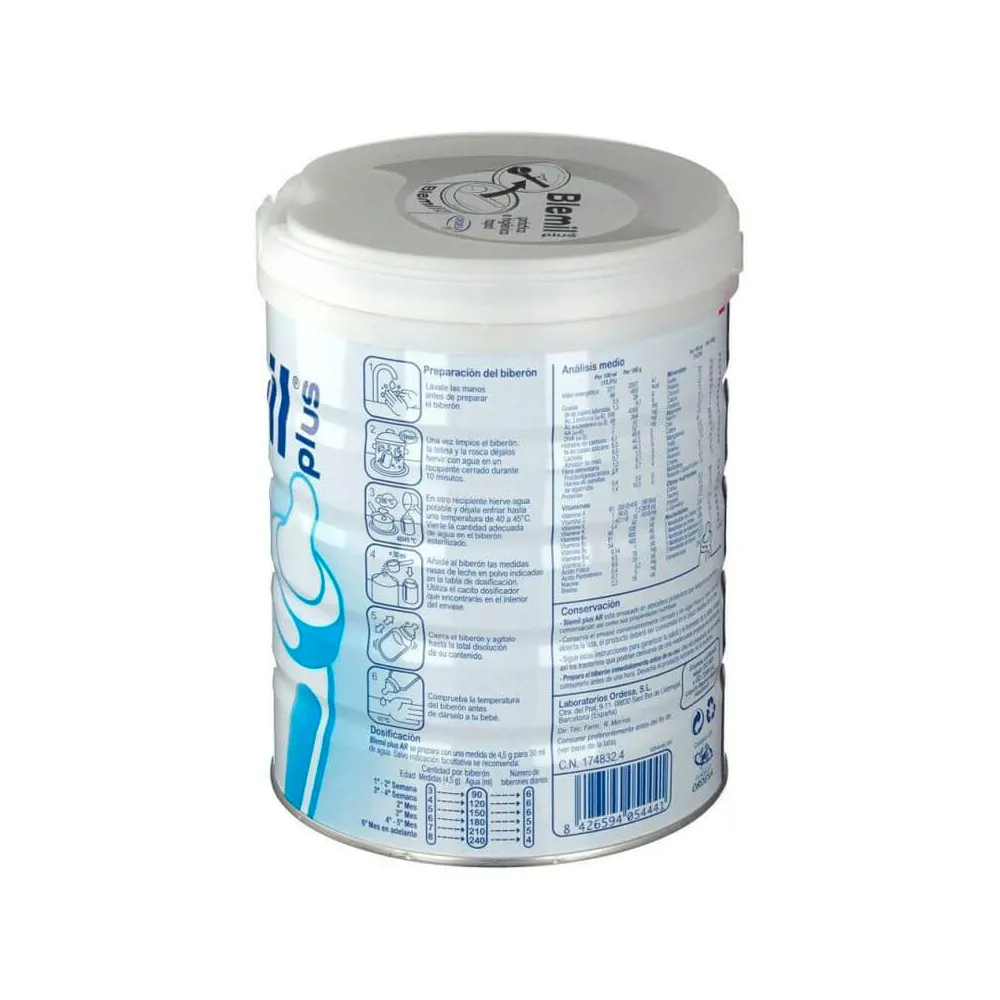 MasParafarmacia: Comprar Blemil Plus Ar 800gr leche en polvo de inicio
