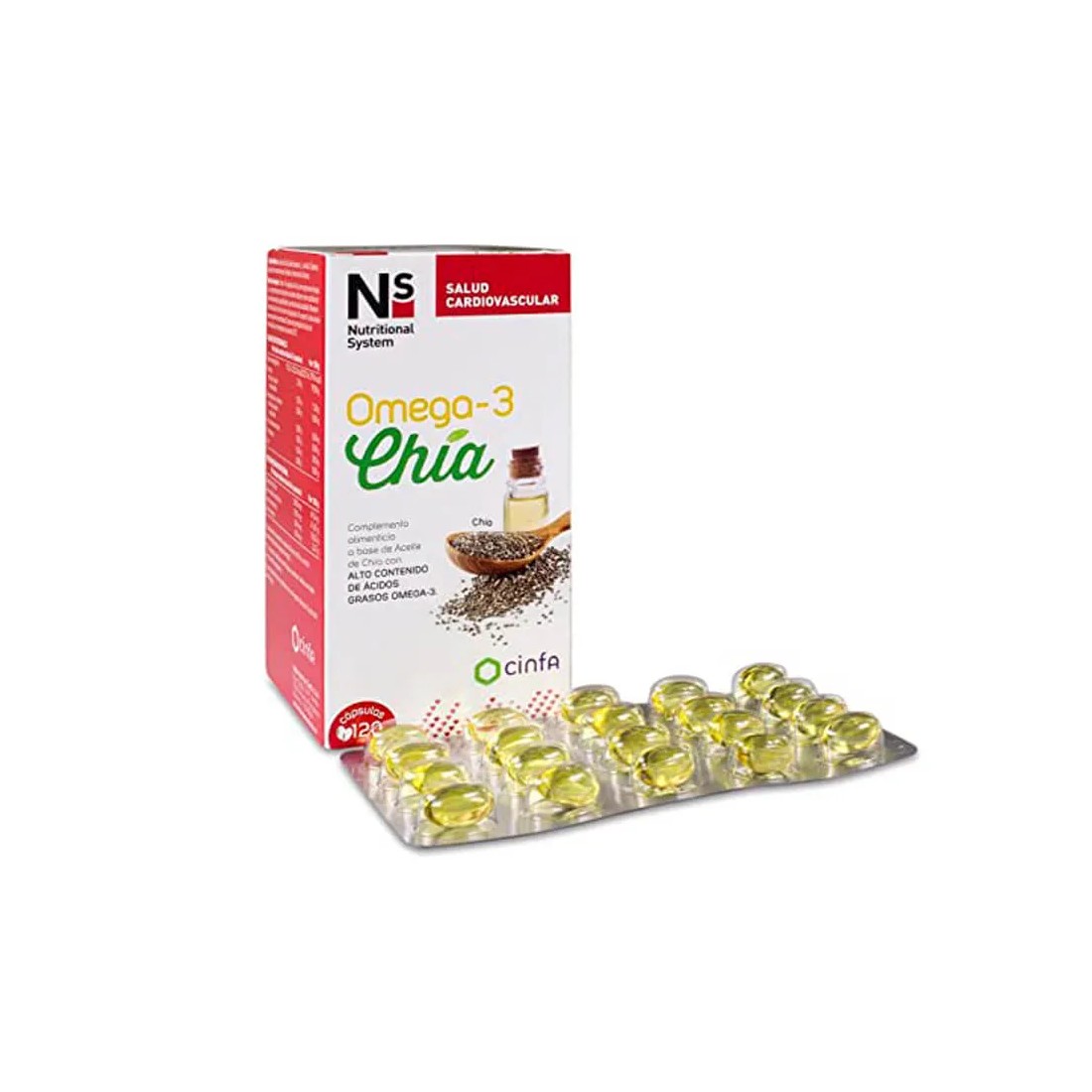 Ns Cinfa Omega 3 Chía 120 Capsulas contenido