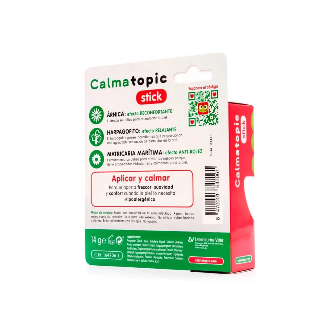 Calmatopic Stick 14 Gramos detalles