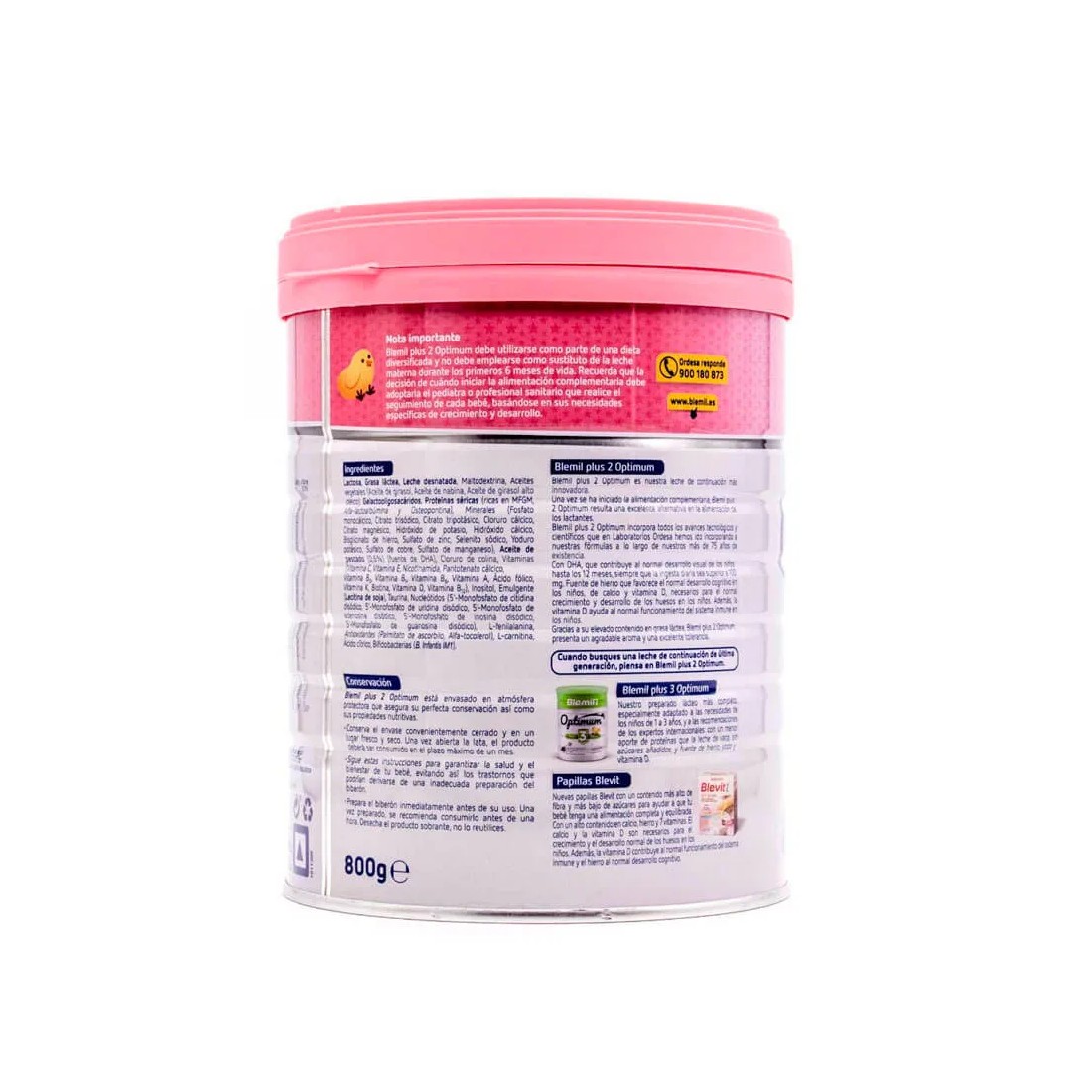 Blemil 2 Optimum 800 Gramos ingredientes